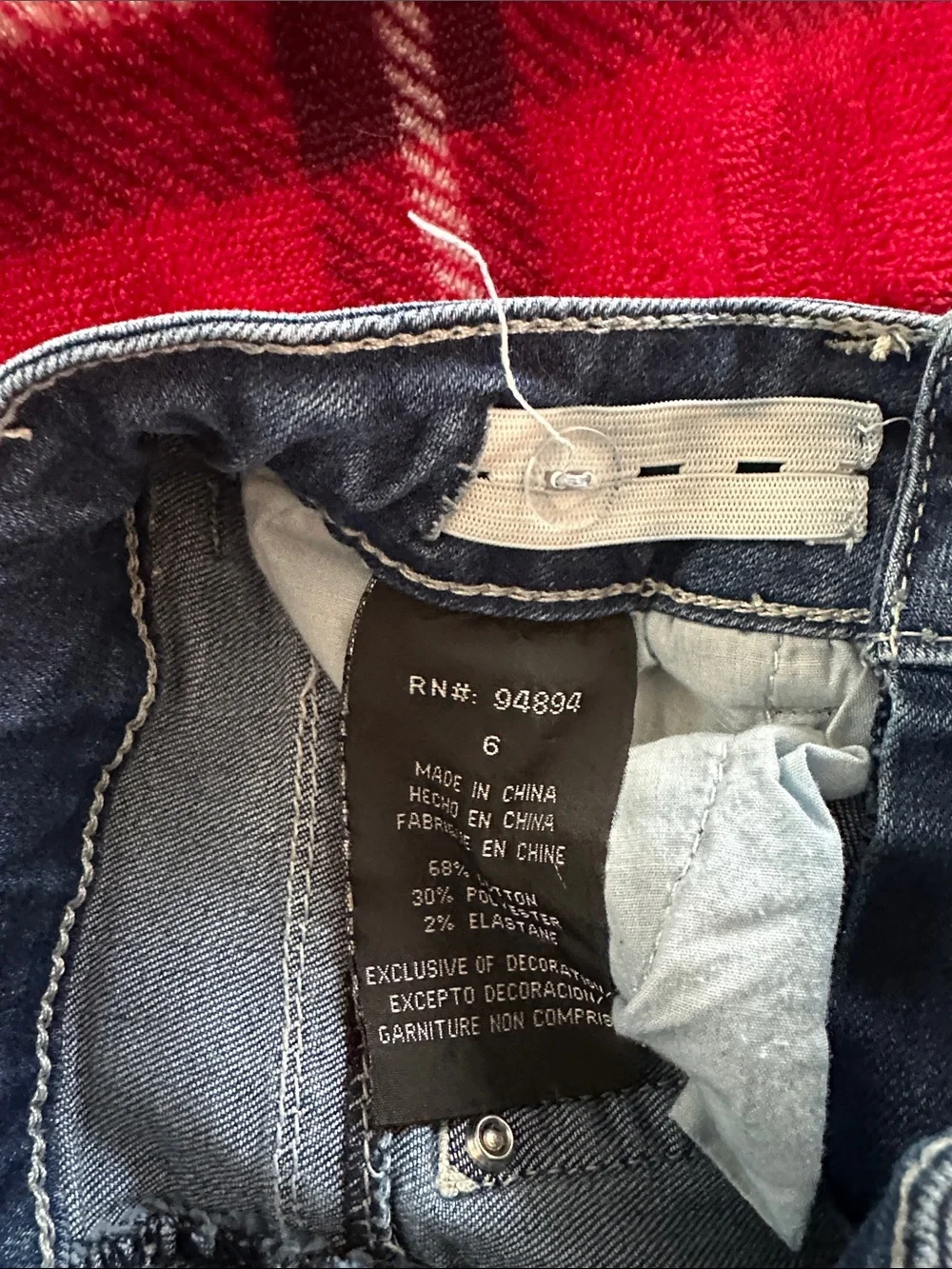 Girls Wired Heart Blue Denim Jeans